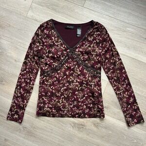 VTG Axcess Y2K Babydoll Top Sz M Whimsigoth Forest Fairy Mesh Brown 90s Goblin